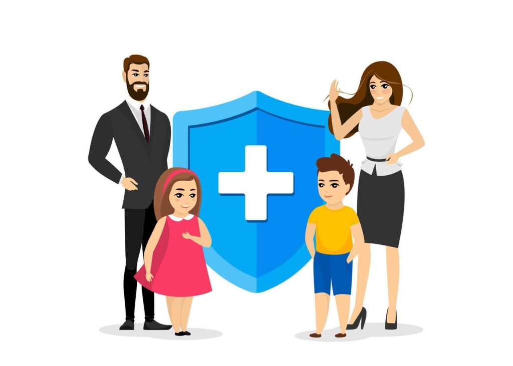 family life and health insurance banner concept parents and children near protection shield with medical symbol young couple and kids medical support healthcare eps illustration vector 1 Private Health Insurance in Nevada — Built Around Your Life family life and health insurance banner concept parents and children near protection shield with medical symbol young couple and kids medical support healthcare eps illustration vector 1 Private Health Insurance in Nevada — Built Around Your Life